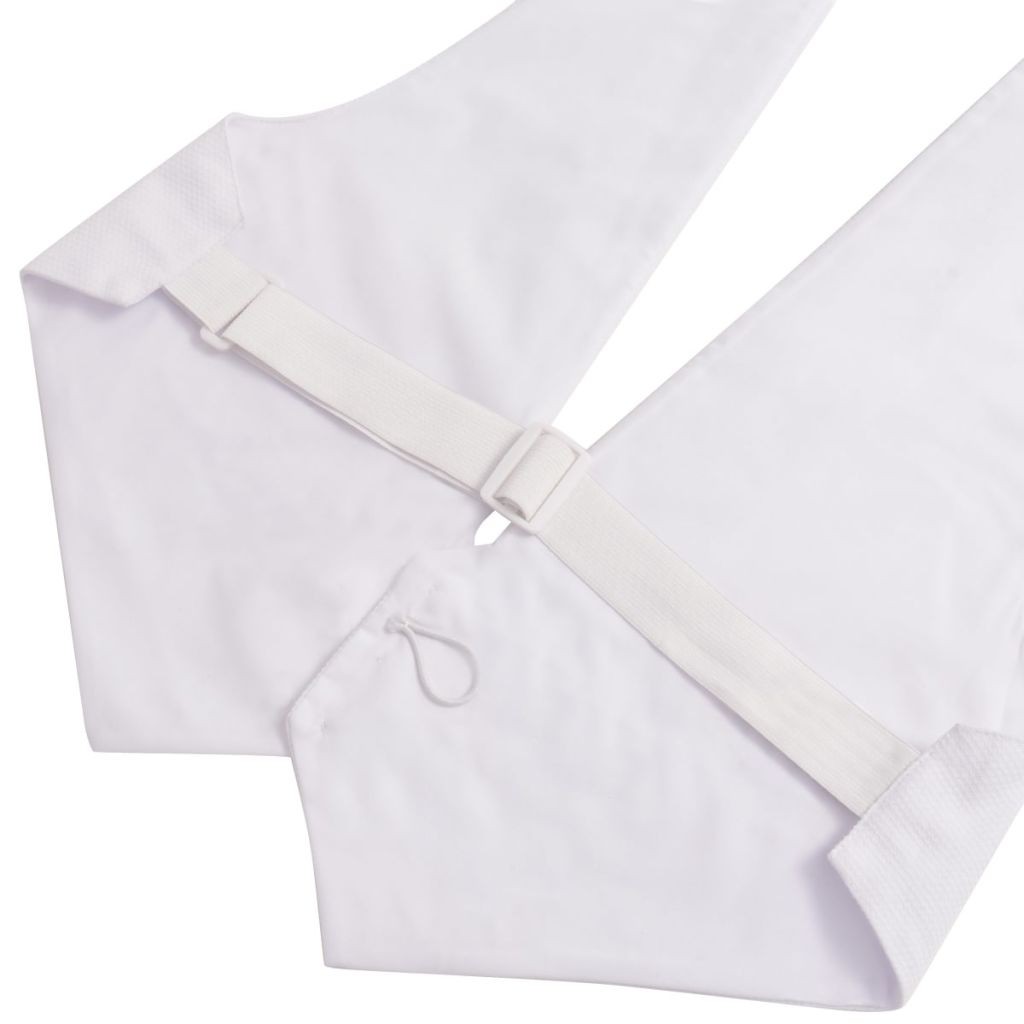 Mens White Tie Vest and Bow Tie Set Large
